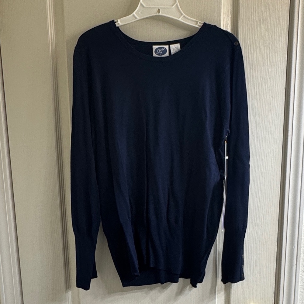 DG2 by Diane Gilman Deep Blue Knit Top
